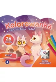 Kolorowanka z tatuażami fluo Kotki