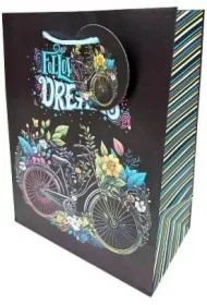 Torebka ozdobna matowa 18x23x10cm rower GB23126