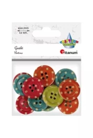 Guziki drewniane okrągłe 12 szt mix