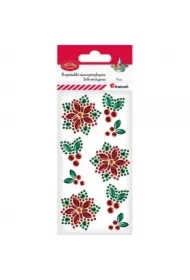 Kryształki samoprzylepne poinsecje 35x35mm 9 szt