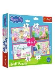 Puzzle 4w1 - Peppa uwielbia przygody (12+15+20+24 el.)