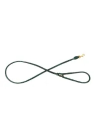 Smycz dla psa okrągła, Serpente, zielona, skórzana mosiądz, 8mm/120cm