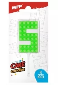  Świeczka klocki cyfra 5 zielona