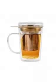 Szklanka z podwójną ścianką z zaparzaczem Amo 29378