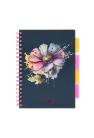 Kołozeszyt Pads B5 Kwiaty granatowy