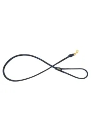 Smycz dla psa okrągła, Serpente, granatowa, skórzana mosiądz, 8mm/120cm