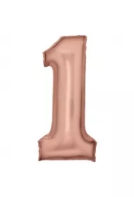 Balon foliowy cyfra 1 satynowa różowe złoto