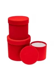 Pudełko Flower Box 3 szt czerwony