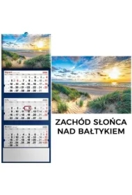 Kalendarz 2026 trójdzielny zachód słońca