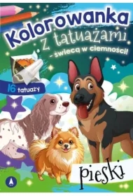 Kolorowanka z tatuażami świecą w ciemności! Pieski