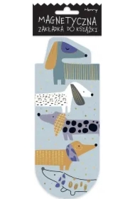 Zakładka magnetyczna owal Szare psy