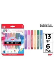 Klej MP brokatowy metalizowany w płynie blister 6 kolorów