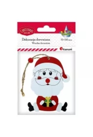 Zawieszka drewniana Mikołaj siedzący 74x98mm