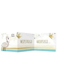 Karnet B6 składany Urodziny - Flaming