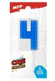  Świeczka klocki cyfra 4 niebieska