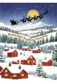 Karnet B6 Boże Narodzenie - Czerwone domki