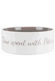 Miska ceramiczna Pets Home, o 20 cm, kremowa/ciemnoszara