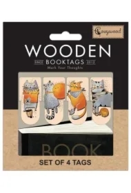 Zakładki drewniane do książki Kocie historie