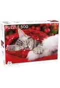 Фото - Пазли й мозаїки Christmas Puzzle 500 el. Animals.  Kitten 