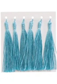 Frędzelki chwosty ozdobne jasnoniebieskie 8cm 6 szt