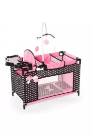 Łóżeczko dla lalki czarne z akcesoriami