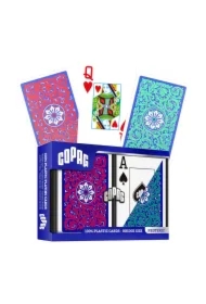 Neoteric, podwójny zestaw kart do gry w rozmiarze bridge z dużym indeksem, czerwony i zielony