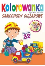 Kolorowanka. Samochody ciężarowe z naklejkami