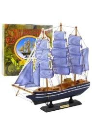 Model kolekcjonerski Statek Żaglowiec biało-nieb
