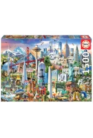 Puzzle 1500 el. Symbole Ameryki Północnej