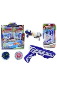 Zestaw pistolet wyrzutnia 2 metalowe krążki nieb