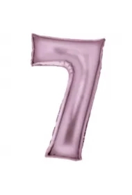 Balon foliowy cyfra 7 satynowa pastelowy róż
