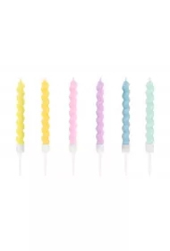Świeczki urodzinowe zakręcone 8.5cm 6 szt