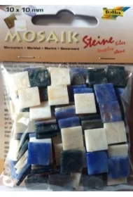 Mozaika kamyczki marmurkowe 10x10mm niebieska