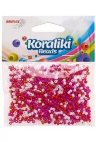 Koraliki akrylowe do nawlekania białe czerwone 35m