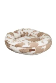 Legowisko dla psa, wzór jasnobrązowe krowie łaty, 65x65x18cm, z zamkiem