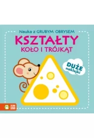 Nauka z grubym obrysem. Kształty. Koło i trójkąt