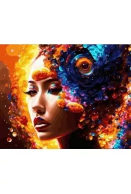 Malowanie po numerach + złota farba - Strażniczka