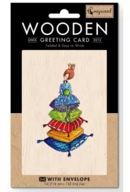 Karnet drewniany C6 + koperta Księżniczka