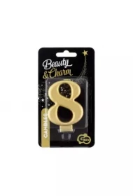 Świeczka cyferka 9, metalik złota PF-SCZ9