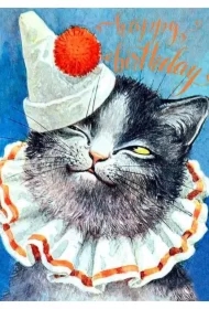 Karnet B6 z kopertą Urodziny Kot - klaun