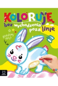 Zajączek. Koloruję bez wychodzenia poza linię. Brokatowa kolorowanka