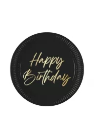 Talerzyki papierowe Happy Birthday 23cm