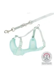 Miękkie szelki dla szczeniąt ze smyczą Junior, 26&ndash;34 cm/10 mm, 2.00 m, kolor miętowy