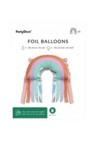Balony foliowy - Tęcza z frędzlami - 3 szt.