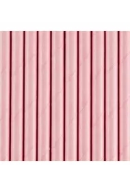 Słomki papierowe różowe 19,5cm 10 szt