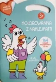 Kolorowana z naklejkami. Na wsi z kogutem