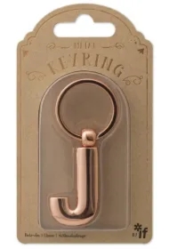 Metalowy brelok do kluczy litera J Keyring
