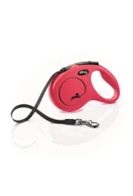 Smycz new classic taśma 5m, rozm. m, czerwona