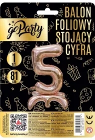 Balon foliowy stojący 5 rose gold 81cm