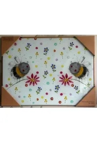 Szklana deska ozdobna Pszczoły i kwiaty
